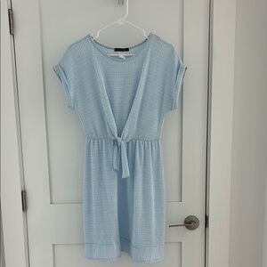 Light Blue Tie-Front Dress